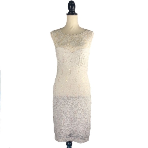 NWT WINDSOR (13/14) White lace dress with rainbow sequins - Picture 2 of 16